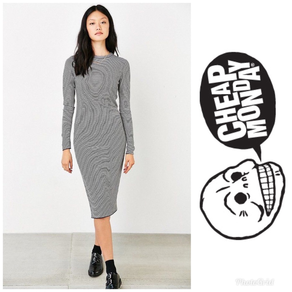 Cheap Monday repeal knit midi dress striped